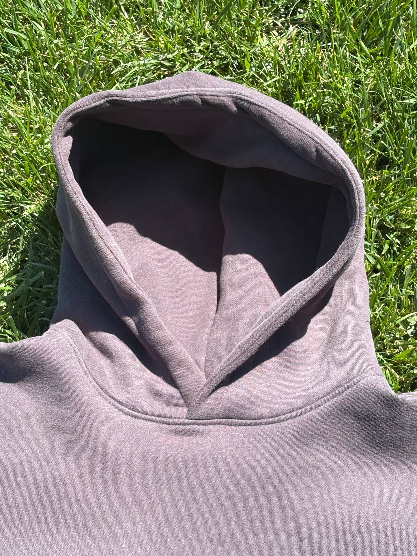 Gray hoodie with black logo
