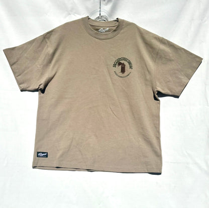 Beige life's worth living t-shirt on a white background